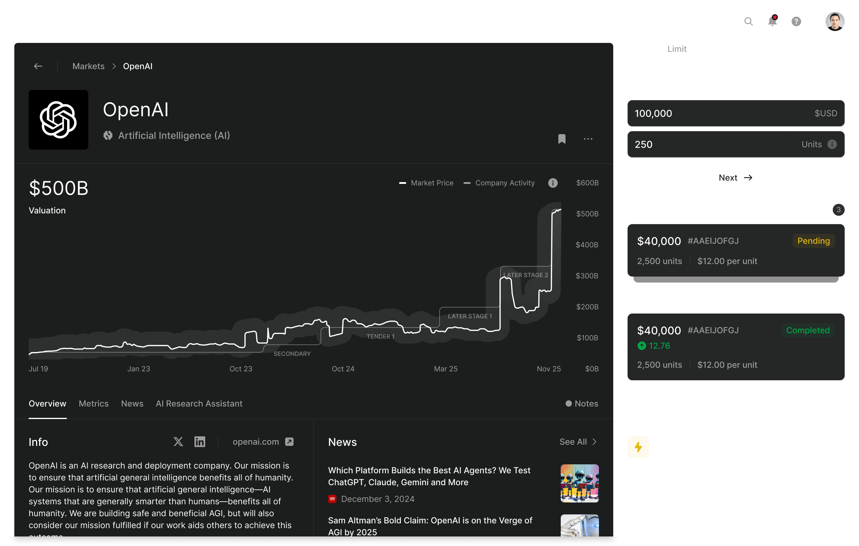 Hill Platform Interface